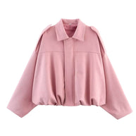 Damen Oversized Wildleder Utility Jacke WW