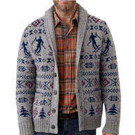 Herren Strickjacke mit exklusivem Norweger-Muster und praktischen Taschen WW