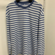Damen bequemes Langarmshirt mit gestreiftem Design und Rundhalsausschnitt WW