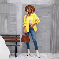 Damen Denim-Hemdjacke im lässigen Oversized-Schnitt mit fransigen Details WW