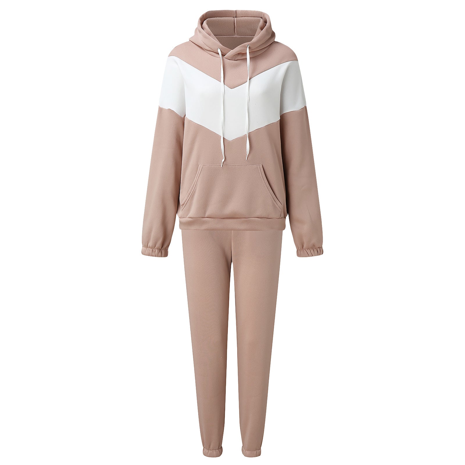 Damen Sportliches Fleece-Set mit hohem Kragen und elastischem Bund WW