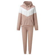 Damen Sportliches Fleece-Set mit hohem Kragen und elastischem Bund WW