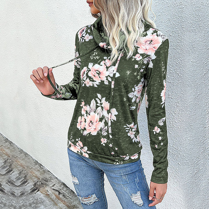 Damen Bluse mit floralem Design und modernem Hoody-Ausschnitt W&W Mode
