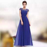 Damen Elegantes Abendkleid mit Spitzenoberteil und fließendem Rock WW