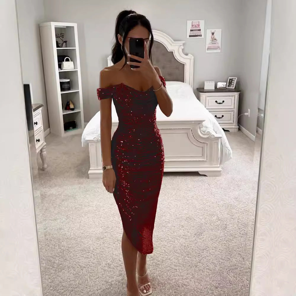 Damen Glamouröses Abendkleid mit Raffungen WW