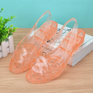 Damen Slingback Sandalen aus transparentem Material mit komfortabler Sohle WW