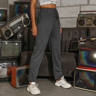 Damen Sportliche Jogginghose mit elastischem Bund und seitlichen Eingrifftaschen WW