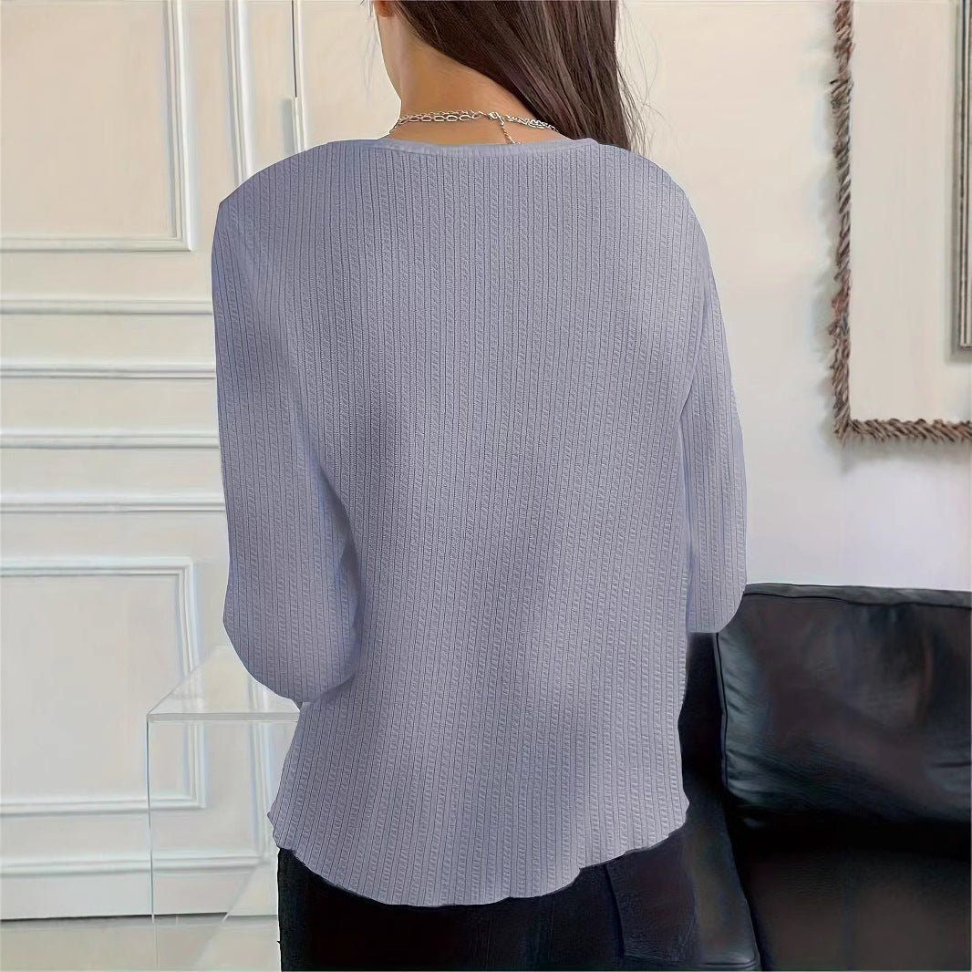 WW | Slim-Fit Vielseitiges Langarm Rundhals-T-Shirt