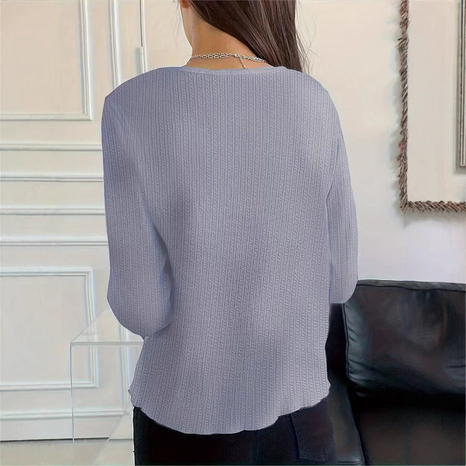 WW | Slim-Fit Vielseitiges Langarm Rundhals-T-Shirt