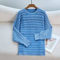 Damen Strickpullover mit strukturiertem Zopfmuster und lässigem Schnitt WW