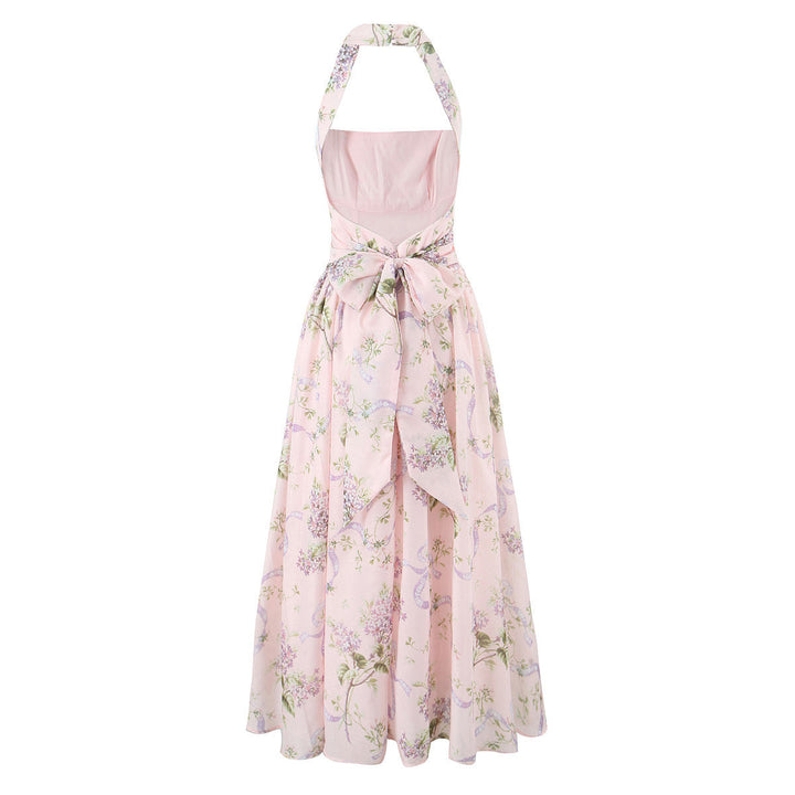 Damen Blumiges Maxikleid mit halterlosem Ausschnitt W&W Mode