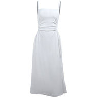 Damen Elegantes Spaghettiträger-Midikleid mit figurbetonter Silhouette und raffinierten Drapierungen W&W