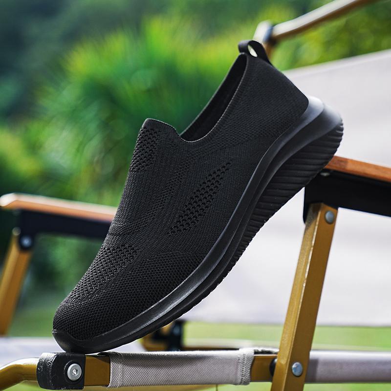 Herren Leichte Slip-On Sport Sneakers mit Atmungsaktivem Strickdesign WW