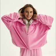 Damen Sportliche Fleece-Jacke mit hohem Kragen WW