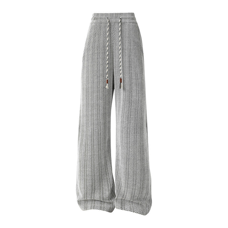 Damen weite Haremshose mit elastischem Bund und trendy Zickzackmuster WW