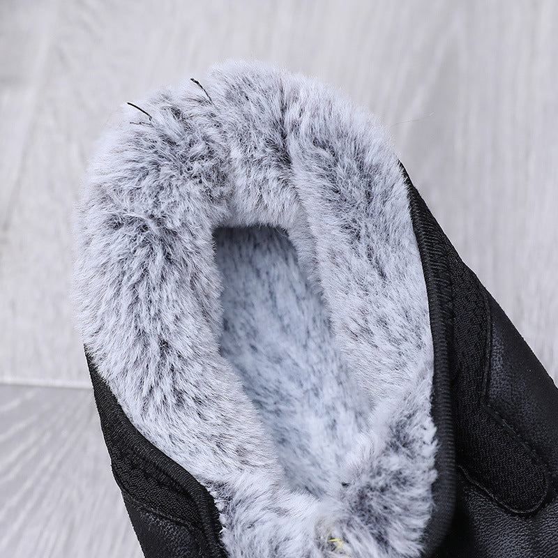 Damen Bequeme Winter-Slipper aus Lederimitat mit warmem Innenfutter WW