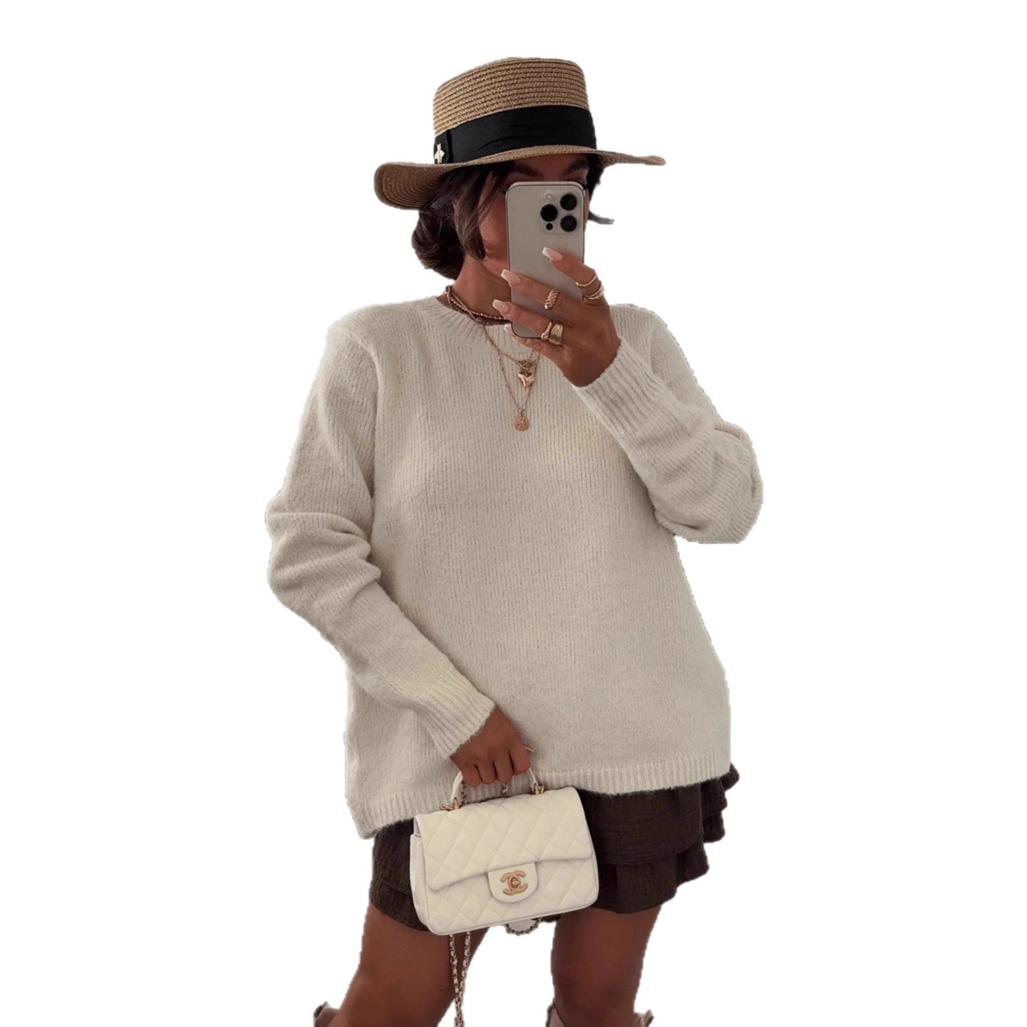 Damen Strickjacke mit dekorativen Schleifen und angeschnittenem Design WW