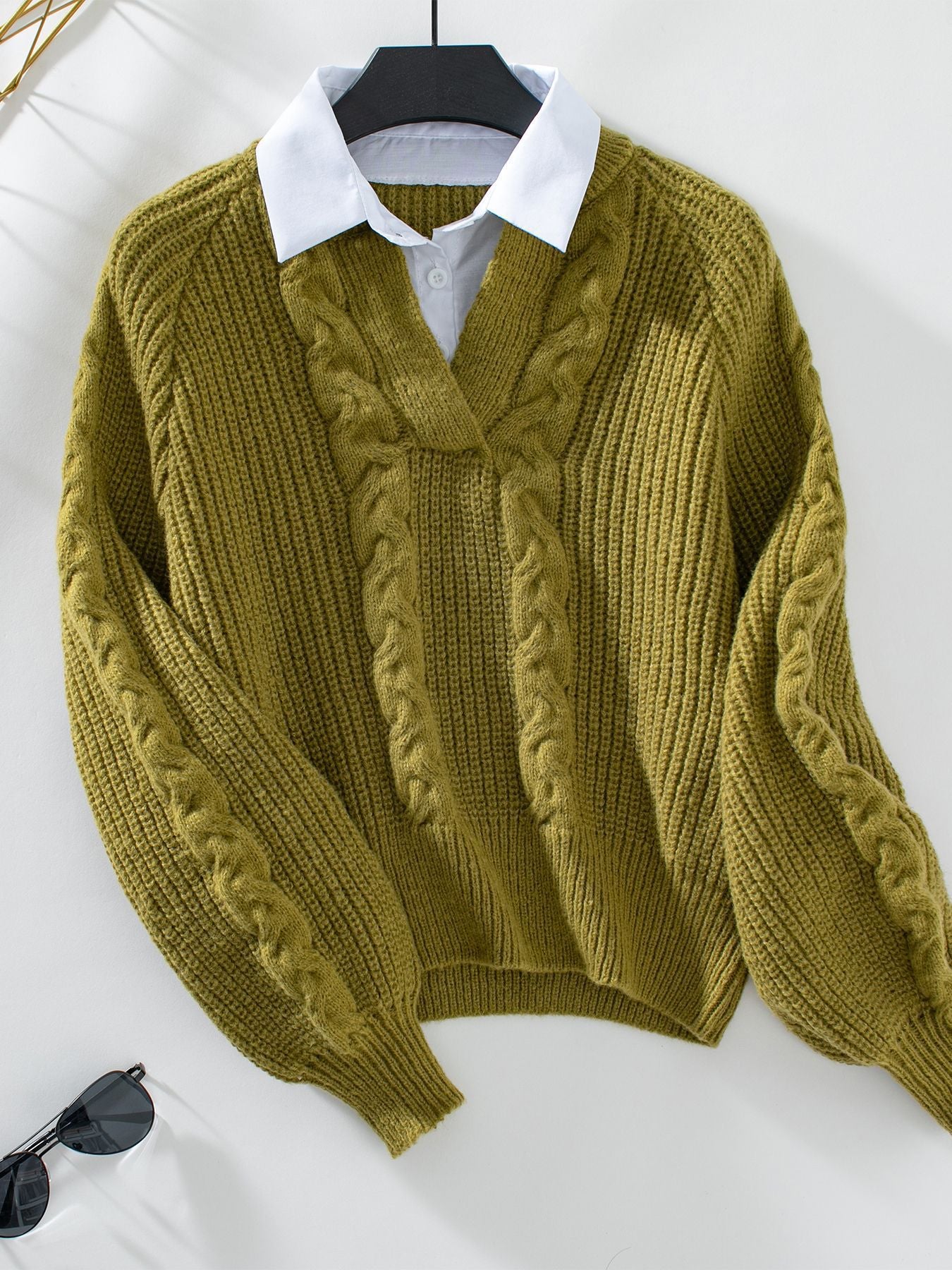 Damen Strickpullover mit stylischem Kragen WW