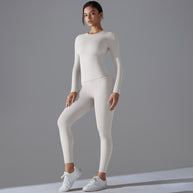 Damen Sport-Set mit langem Ärmel und Leggings WW