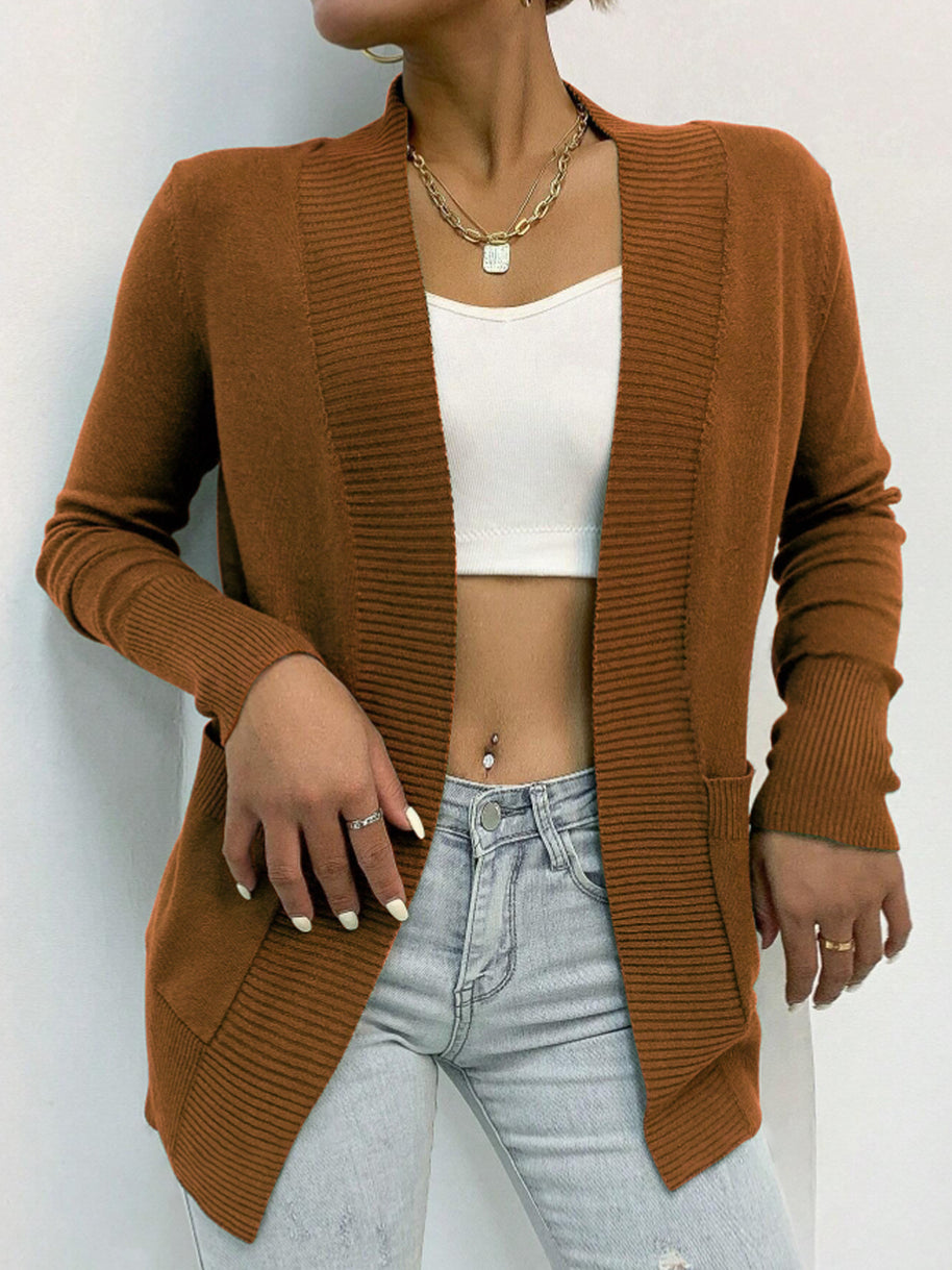 Damen Strickjacke mit strukturiertem Design und praktischen Taschen WW