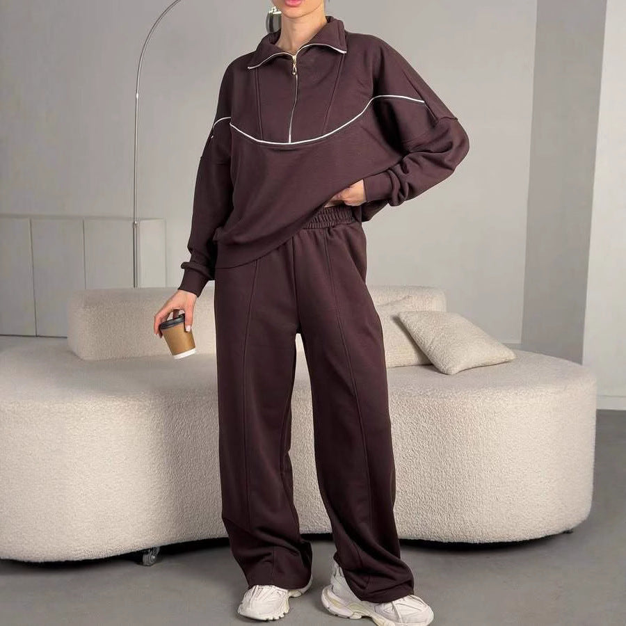 Damen Fleece Trainingsanzug mit Reißverschluss WW