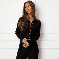 Damen Strickbluse mit eleganten Knopfdetails WW