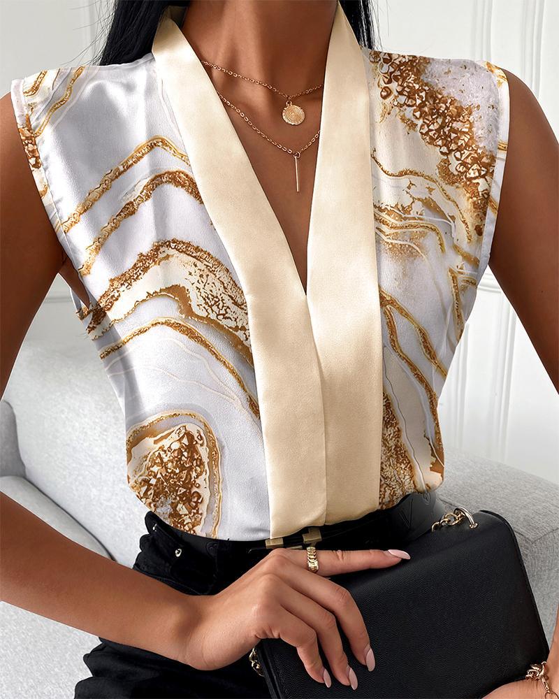 Damen Stilvolle Ärmellose Bluse WW