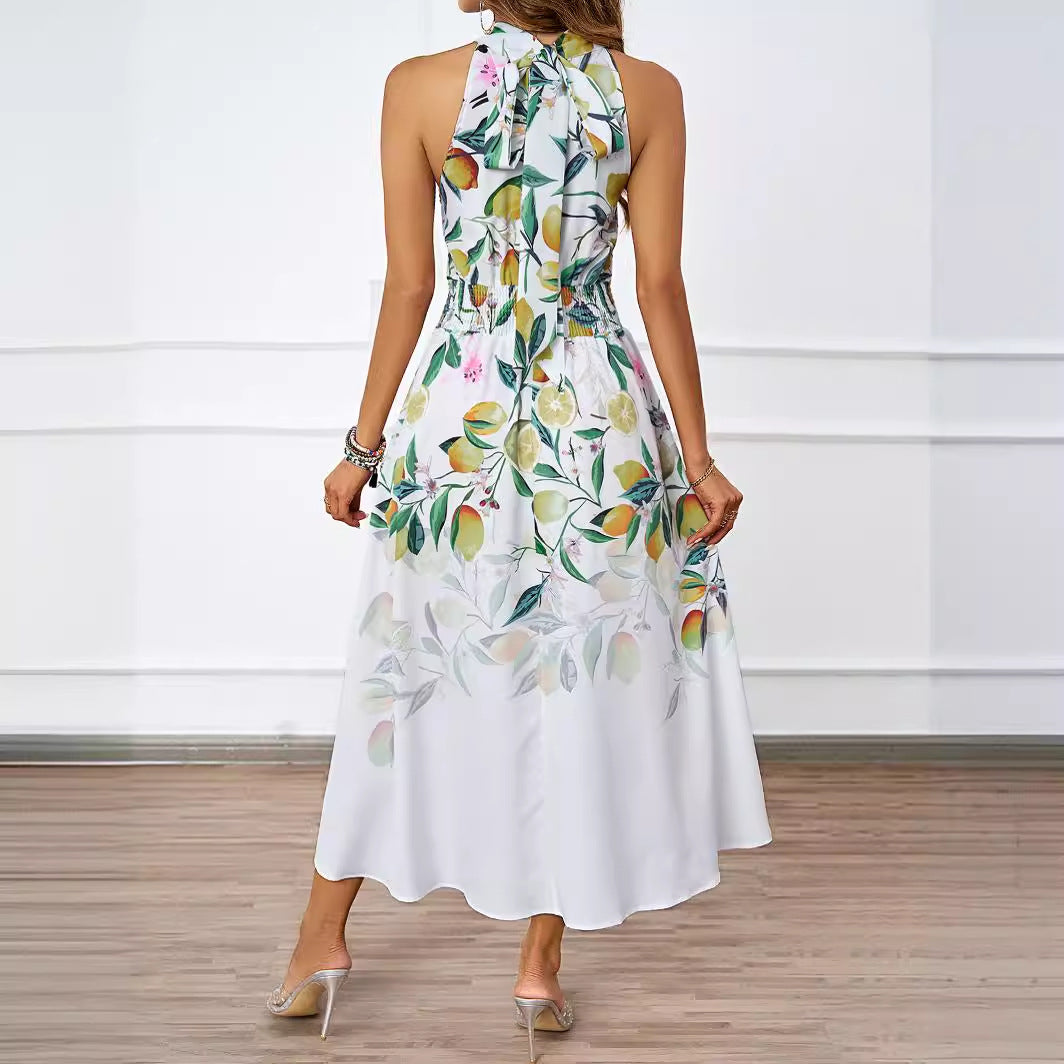 Damen Midi-Kleid mit Blumenmuster und asymmetrischem Saum W&W Mode