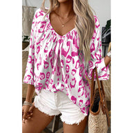 Damen Blusentop mit lockerer Passform und schickem Leo-Print WW