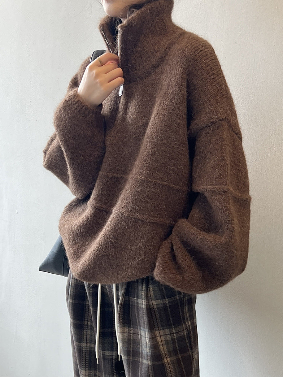 WW Soft Touch Halzip-Pullover mit Stehkragen