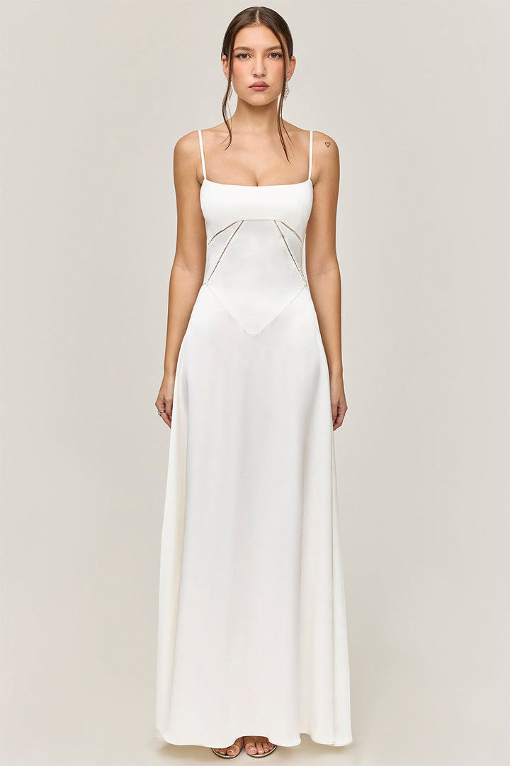Damen Abendkleid mit figurbetontem Schnitt und elegantem Satin-Finish W&W Mode