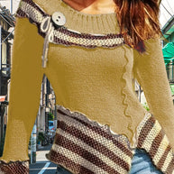 Damen Strickpullover mit kunstvollem Design und eleganten Details WW