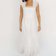 Damen romantisches Maxikleid mit Rüschendetails WW