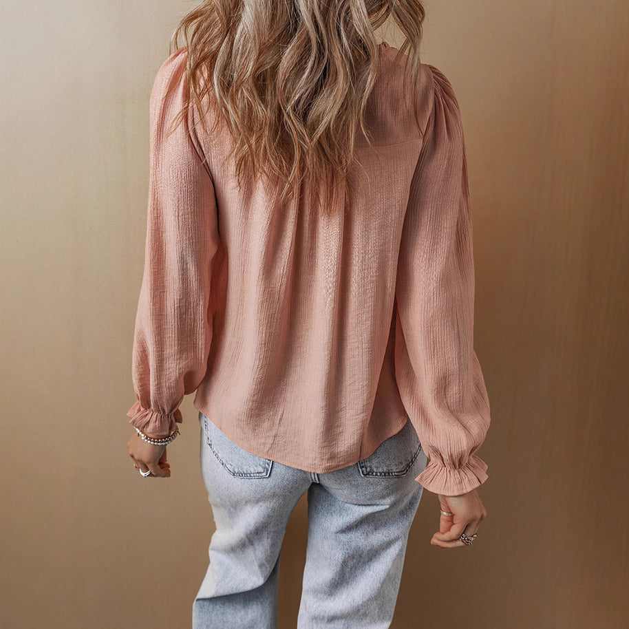 Damen Bluse mit kunstvoller Stickerei und lässigem Schnitt WW