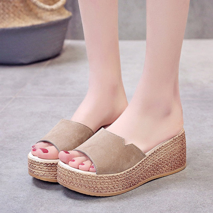 Damen Wedge-Sandalen mit modernem Überkreuz-Design und rutschfester Sohle W&W Mode