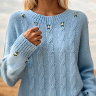 Damen Strickpullover mit lässigem Schnitt und exquisite Details WW
