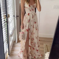 WW | Bedrucktes Strandurlaub Langrock Kleid