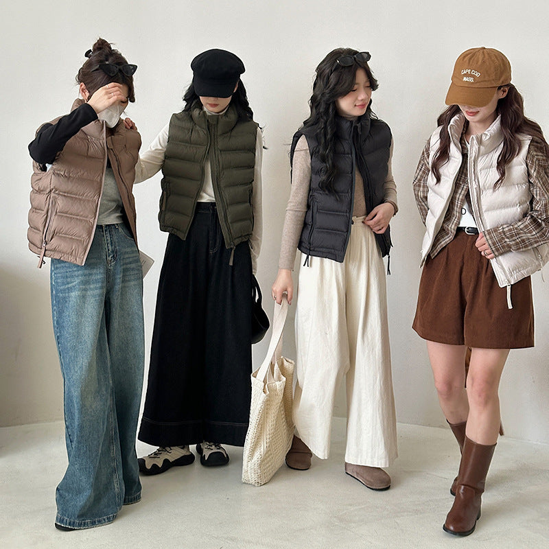 Damen Sportliche Steppweste mit hohem Kragen WW