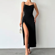 Damen Maxikleid mit raffiniertem Schlitz und verstellbaren Spaghettiträgern W&W