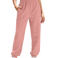 Damen lockere Waffelstruktur Jogginghose WW