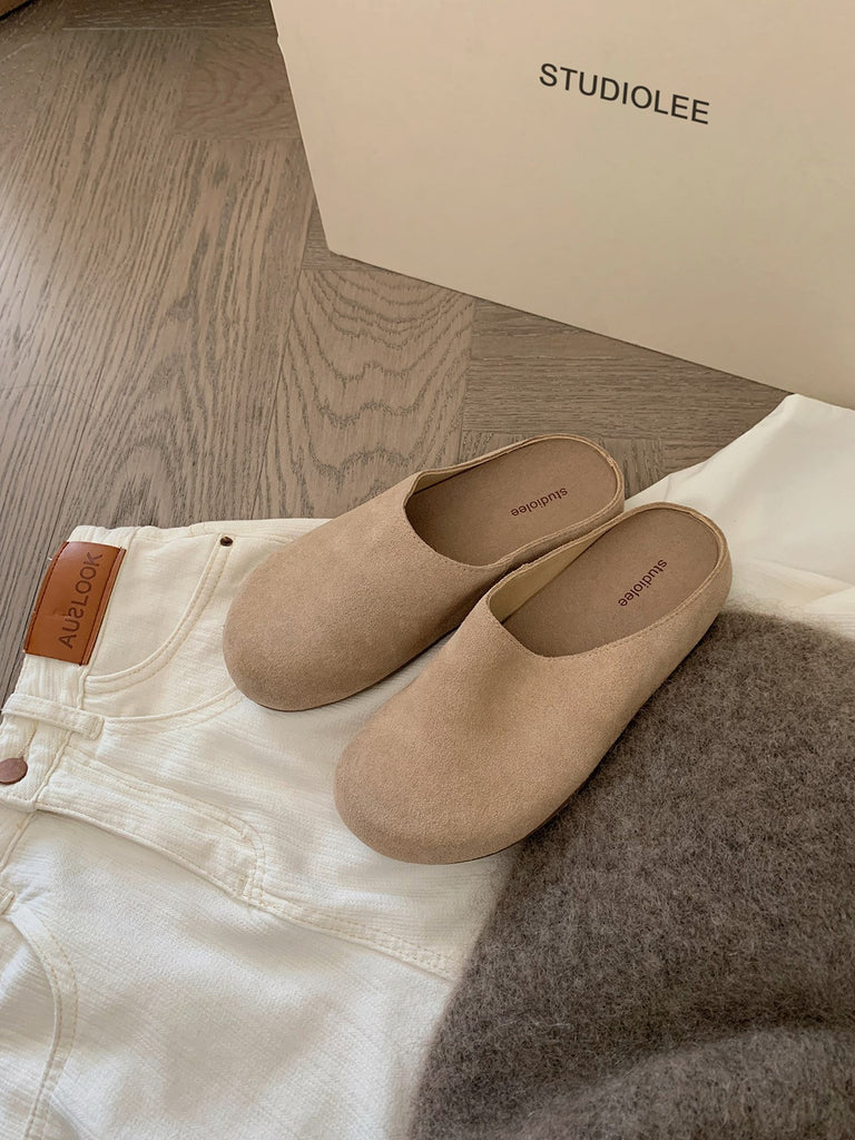 Damen Weiche Wildleder Schiebe Clogs WW
