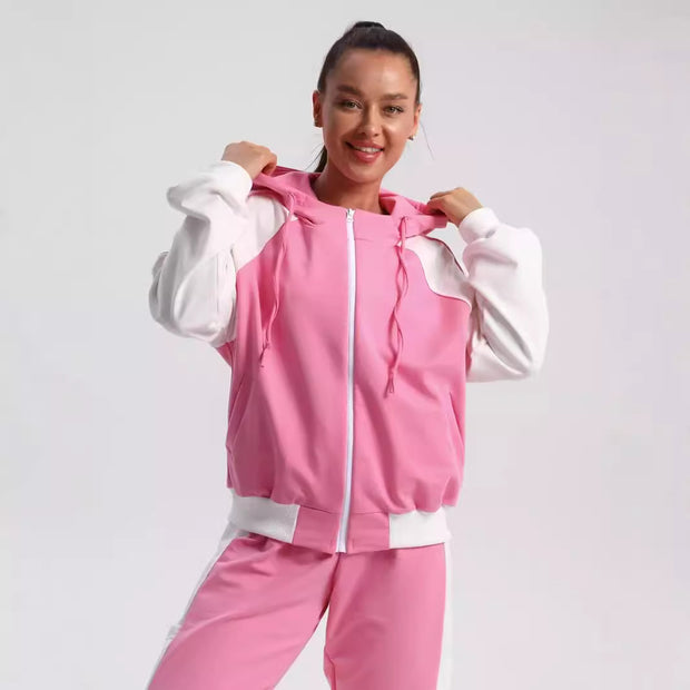 Damen sportliches Freizeitset mit modischem Hoodie und bequemer Jogginghose WW