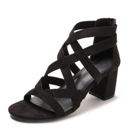 Damen Sandalen mit stylischem Kreuzriemen und komfortablem Blockabsatz WW