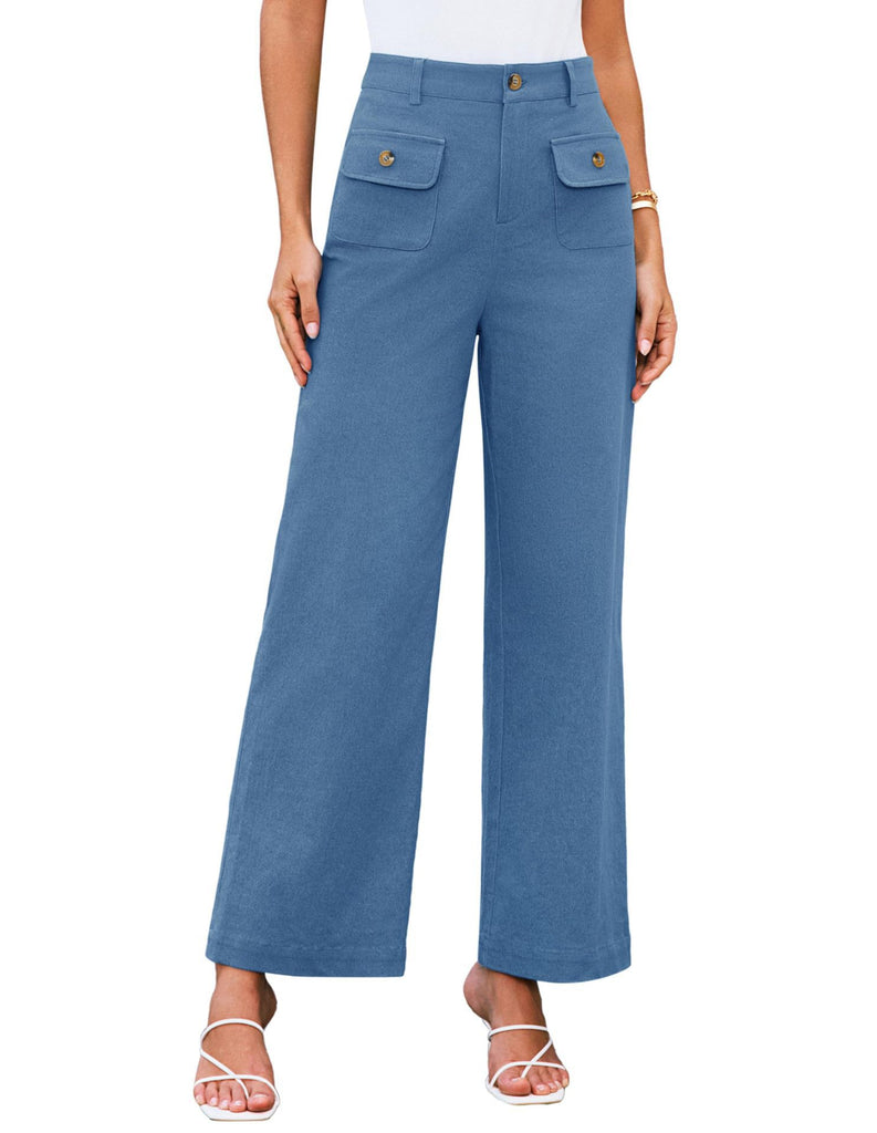 Damen weite Cargo-Hosen mit seitlichen Taschen und hohem Bund WW