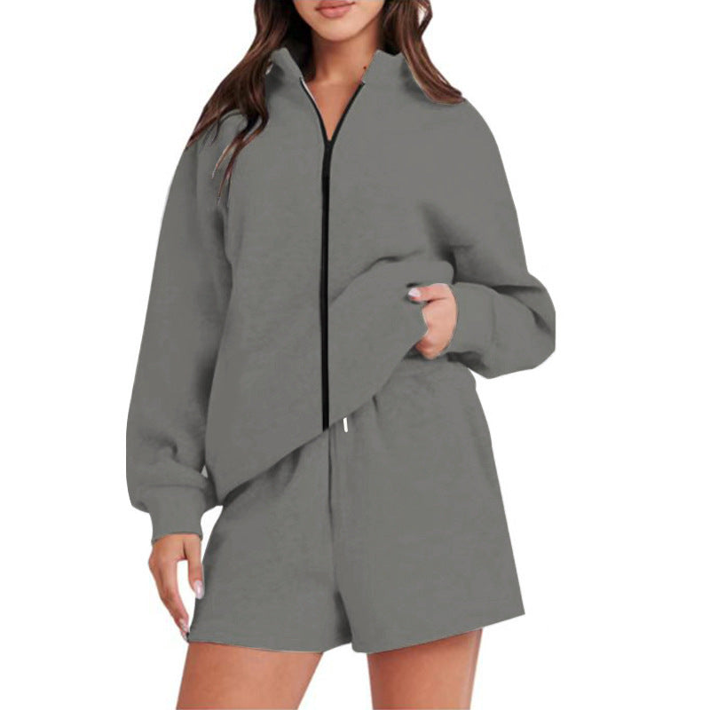 Damen Sportliches Set mit Reißverschluss und lockerer Passform WW