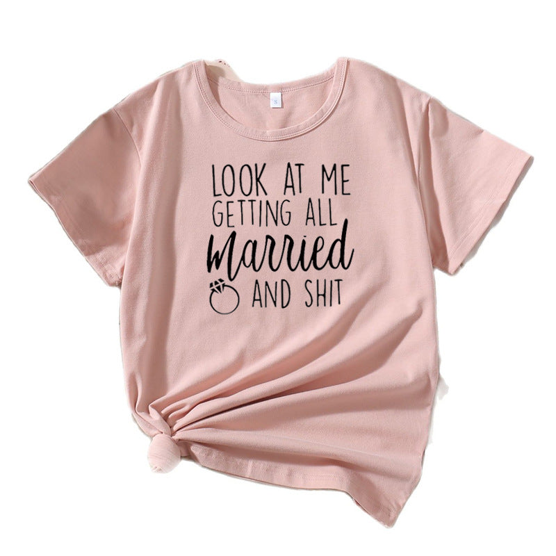 Damen Casual Hochzeits Humor T-Shirt WW
