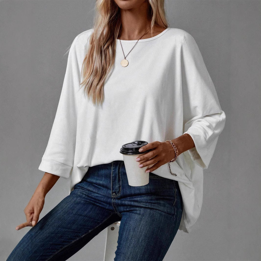 Damen lässiges Oversized T-Shirt mit weitem Schnitt und stylischem Rundhalsausschnitt W&W Mode