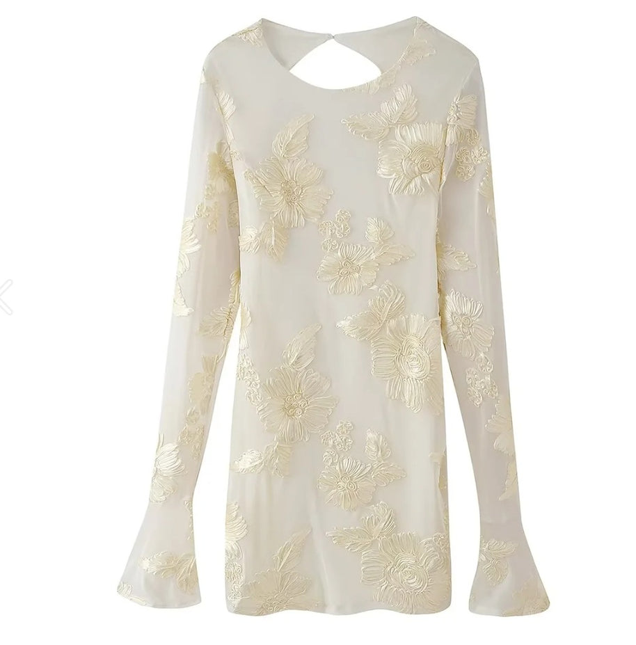 Damen Elegantes und florales Chiffonoberteil mit langen Ärmeln W&W