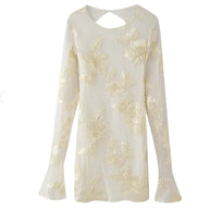 Damen Elegantes und florales Chiffonoberteil mit langen Ärmeln W&W