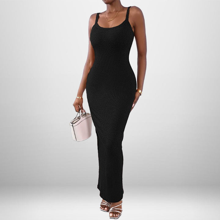 Damen Figurbetontes Maxikleid mit Spaghetti-Trägern und eleganter Silhouette W&W Mode